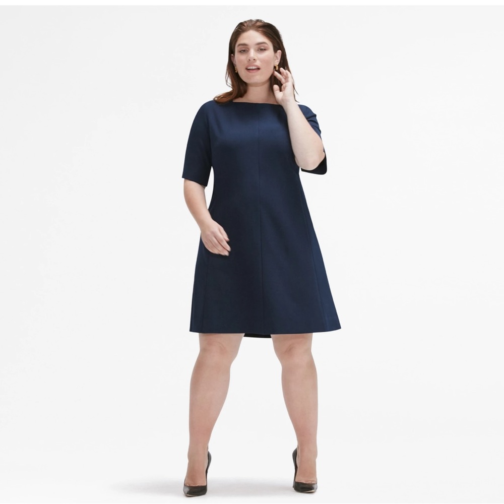 NEW M.M. LaFleur The Emily Dress WonderTex in Galaxy Blue, Size 16